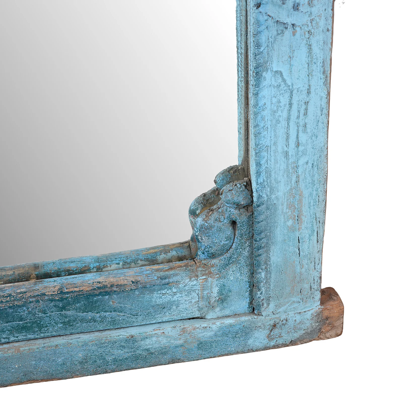 Blue Painted Indian Mihrab Mirror - Image 3