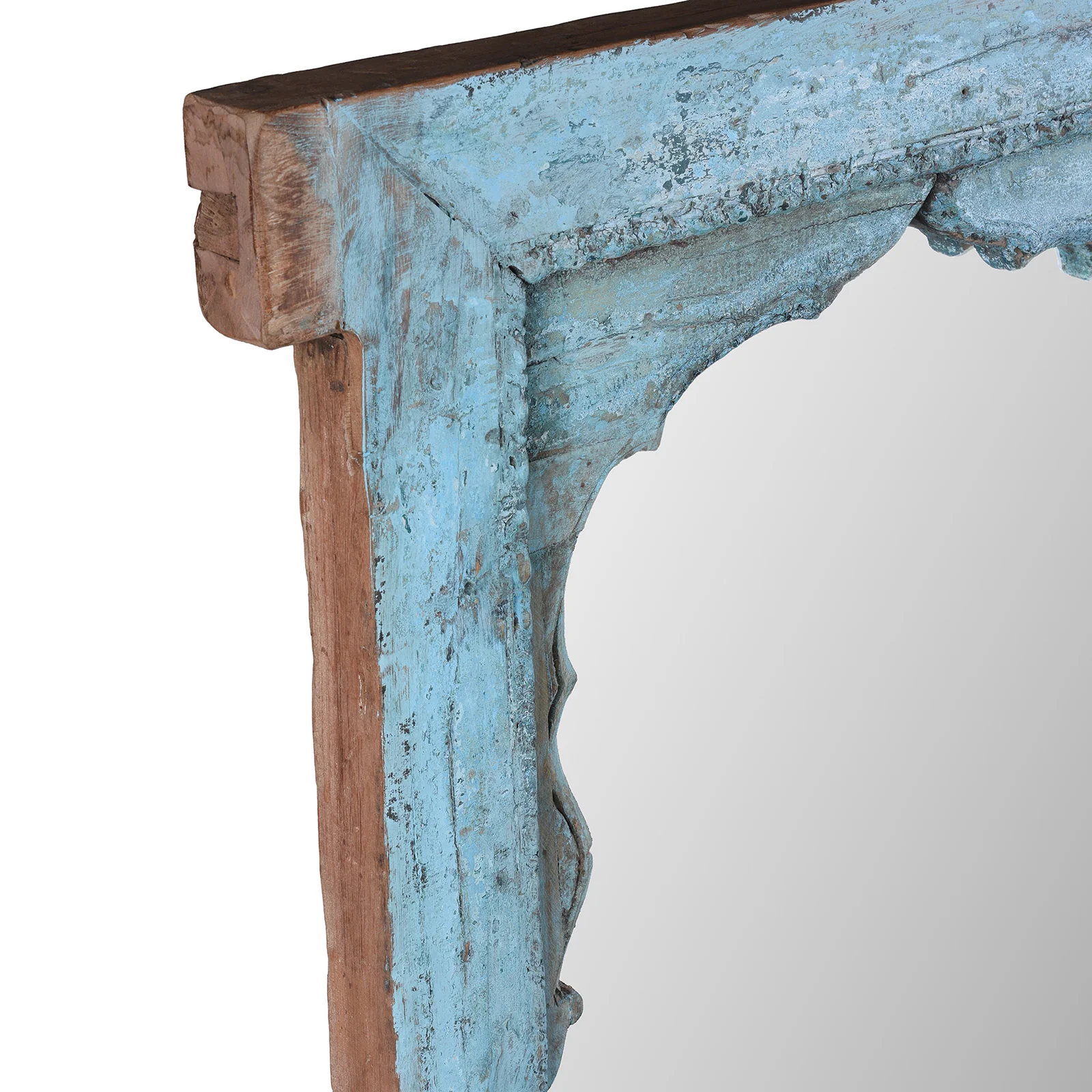 Blue Painted Indian Mihrab Mirror - Image 5