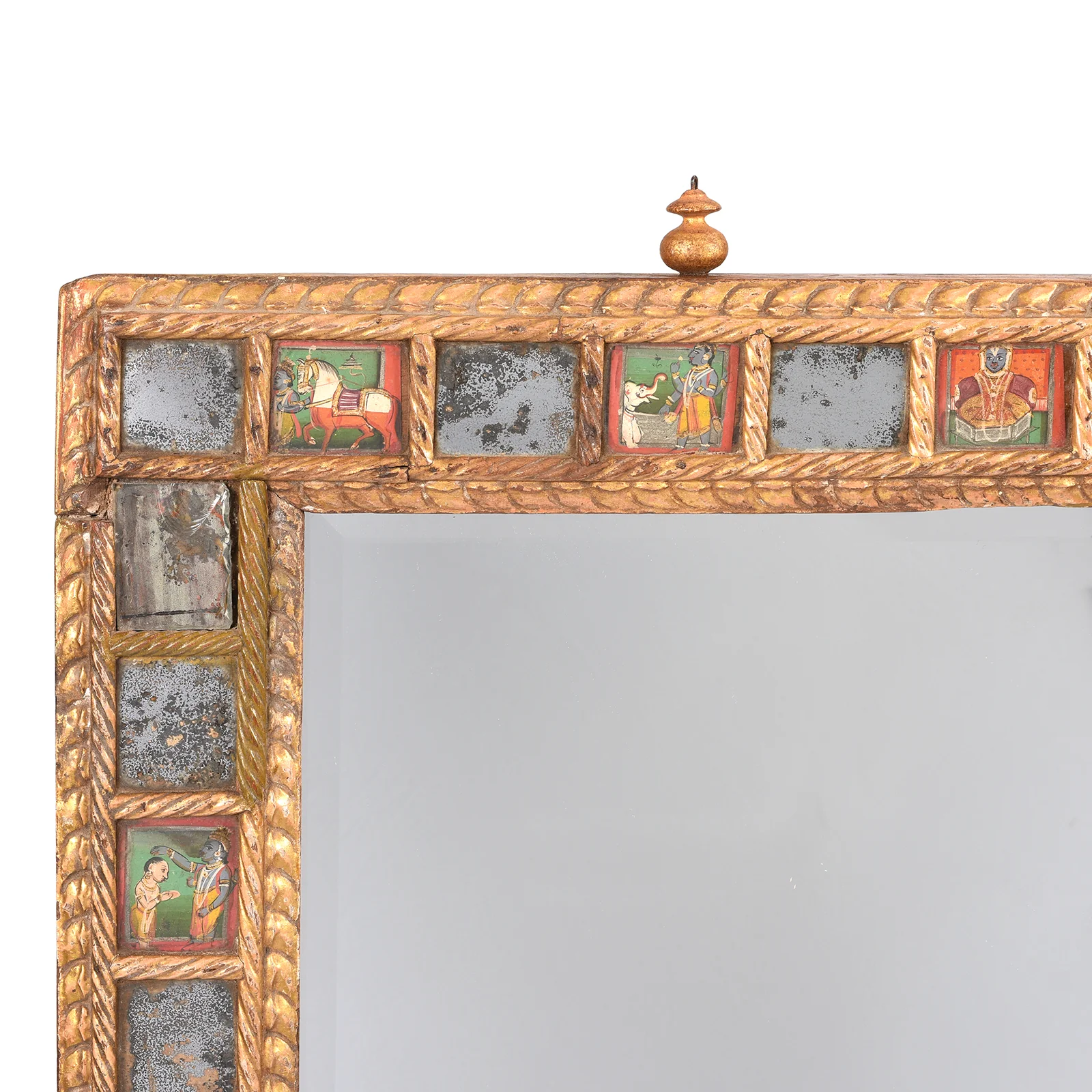 Indian Mirror Made From A Krishna Jhula From Bikaner - Late 18th Century - Image 3