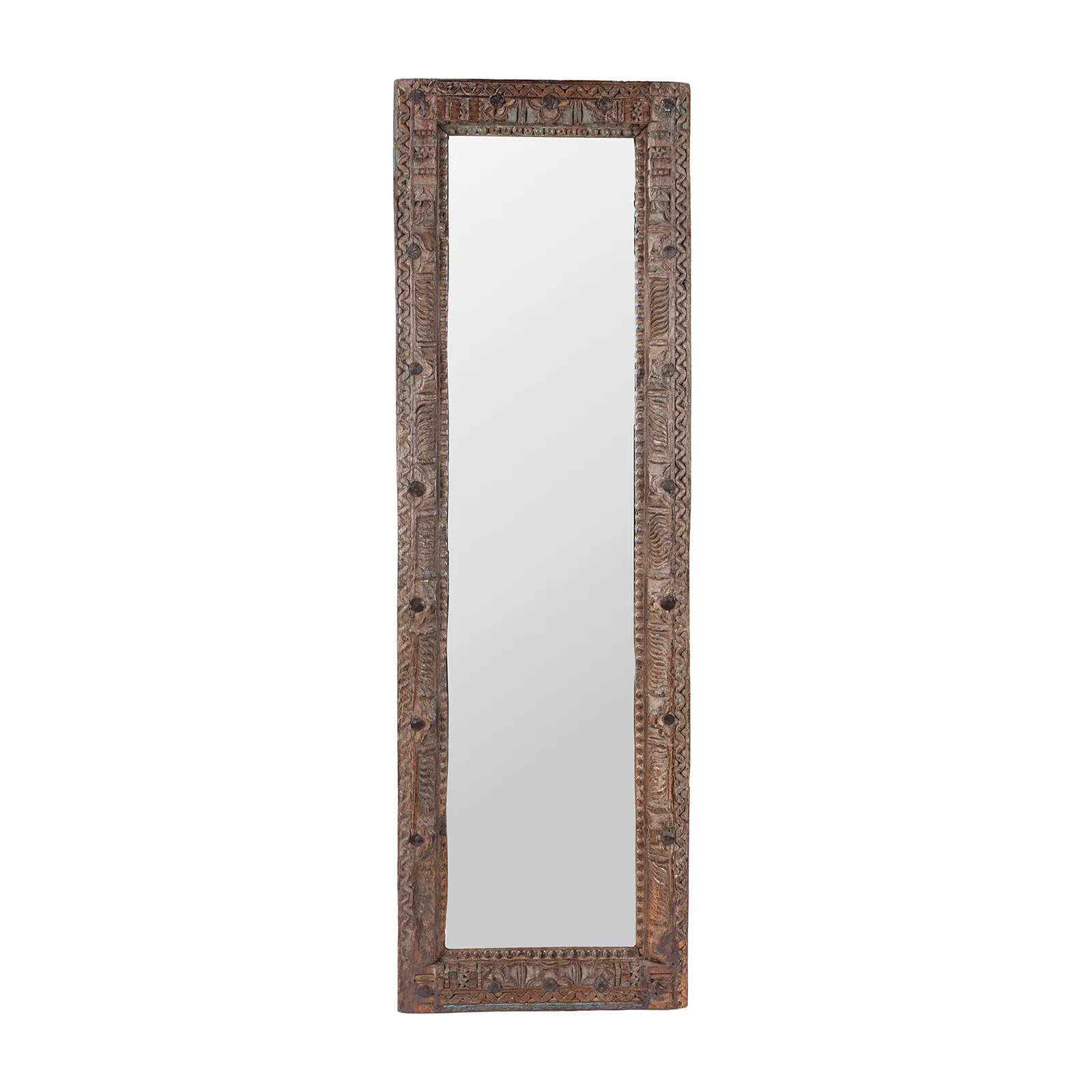 Indian Mirror Made from Old Architectural Teak