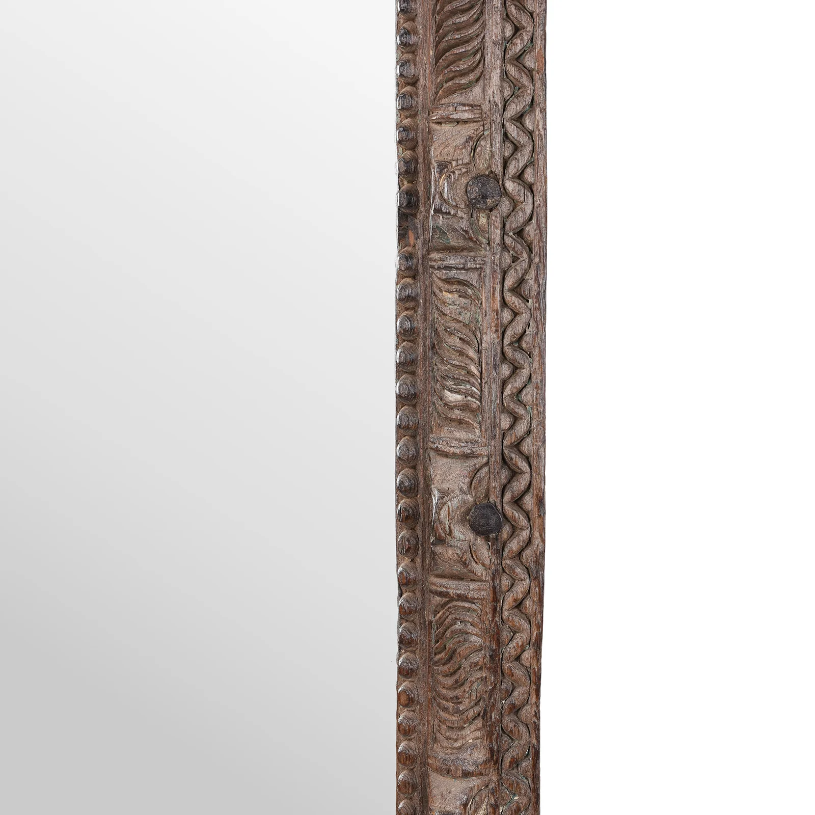 Indian Mirror Made from Old Architectural Teak - Image 5