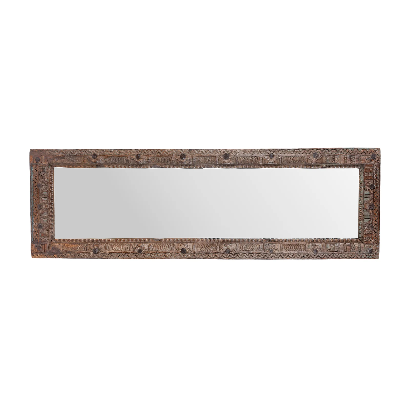 Indian Mirror Made from Old Architectural Teak - Image 6