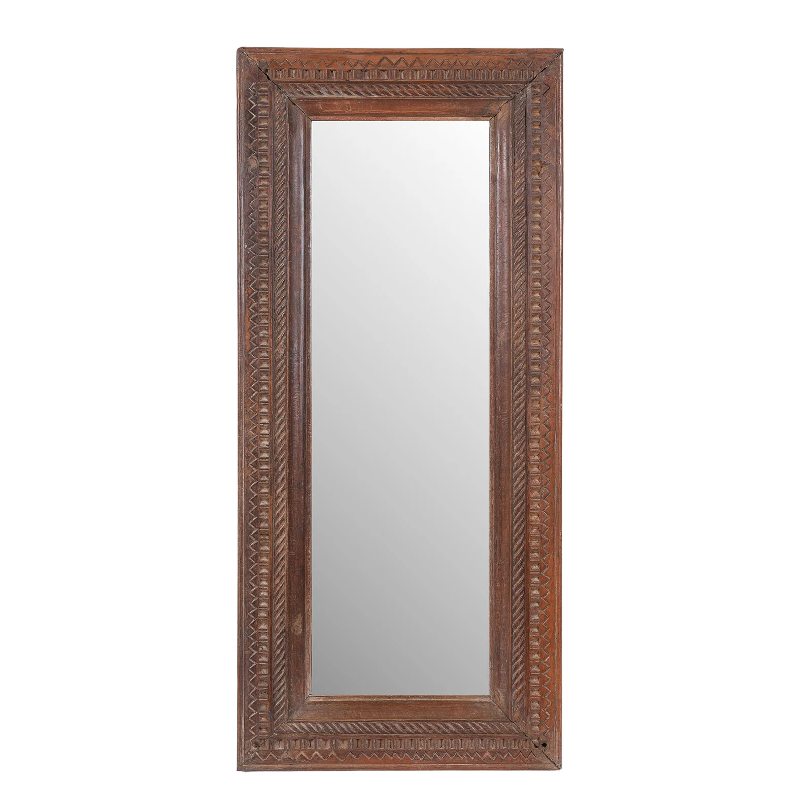 Carved Teak Reclaimed Mirror