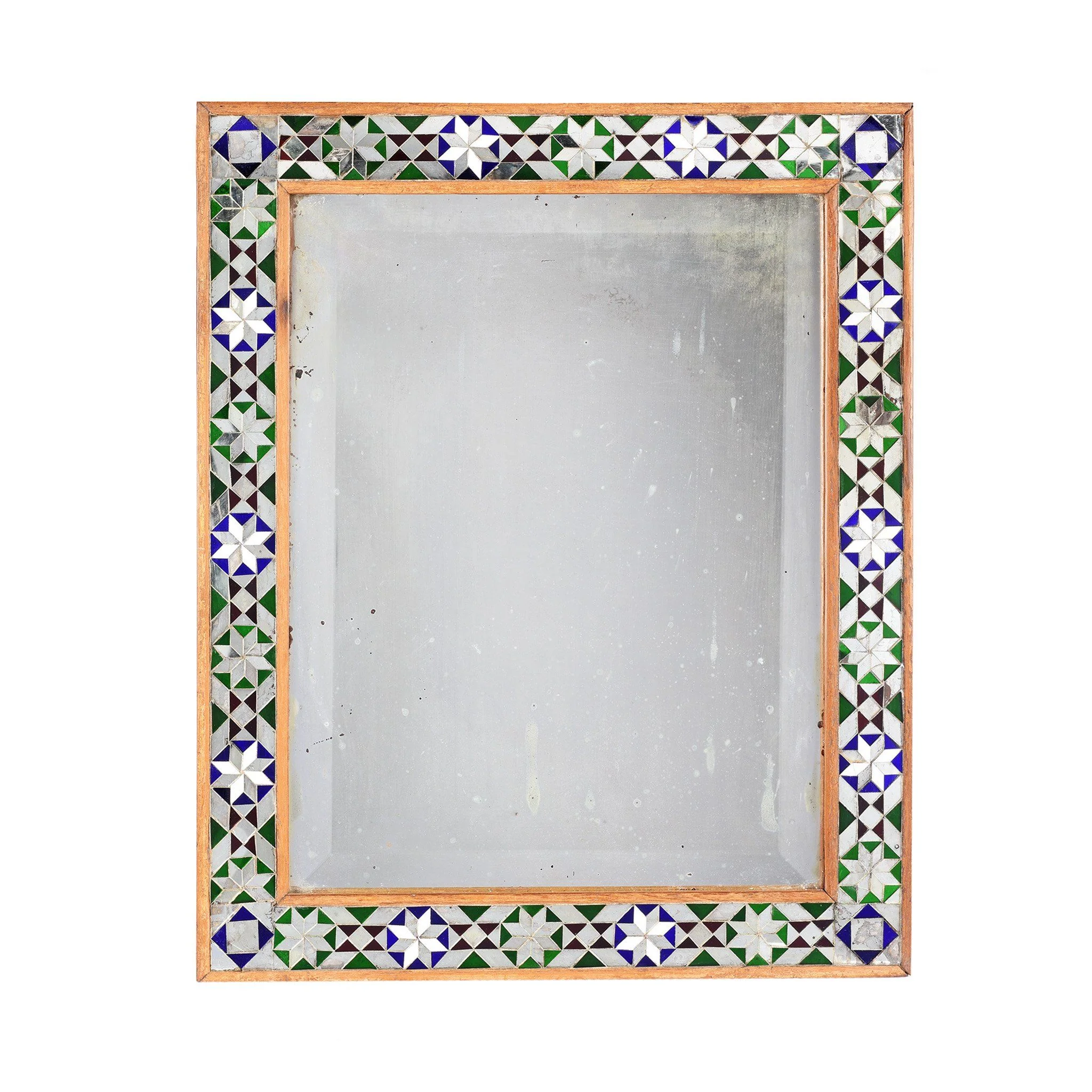Indian Mosaic Glass Mirror - Ca 1920