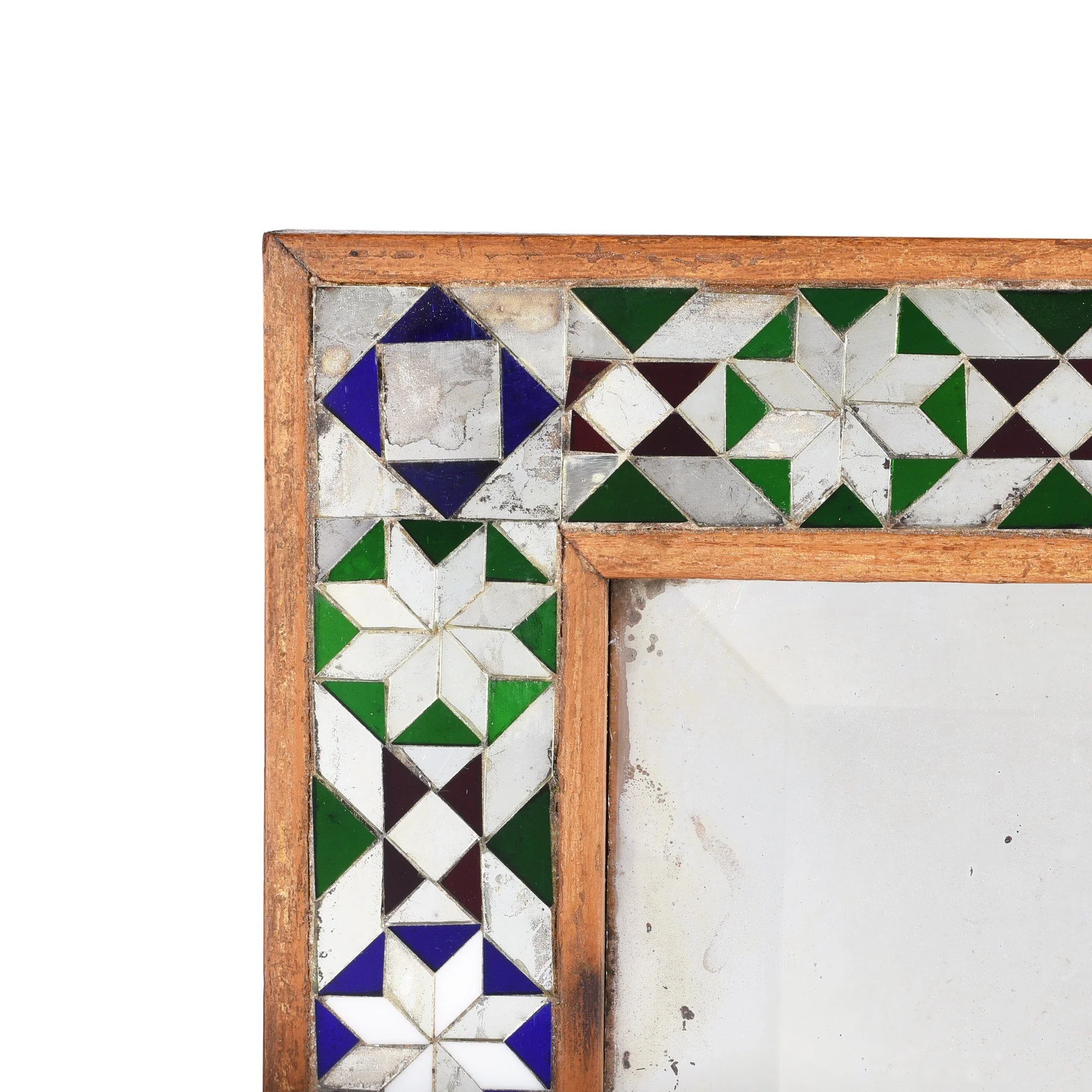 Indian Mosaic Glass Mirror - Ca 1920 - Image 4