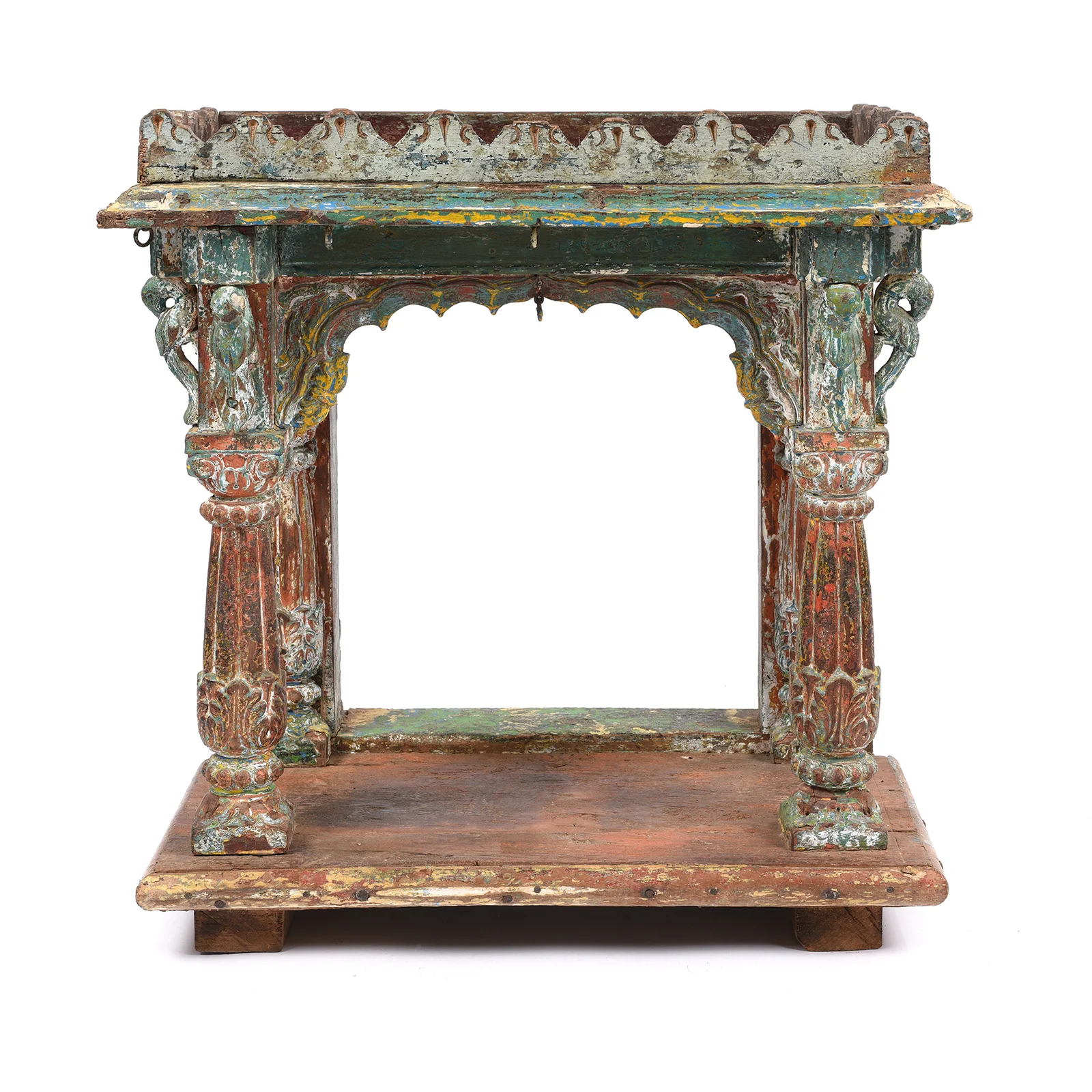 Indian Painted House Shrine From Gujarat - 19thC