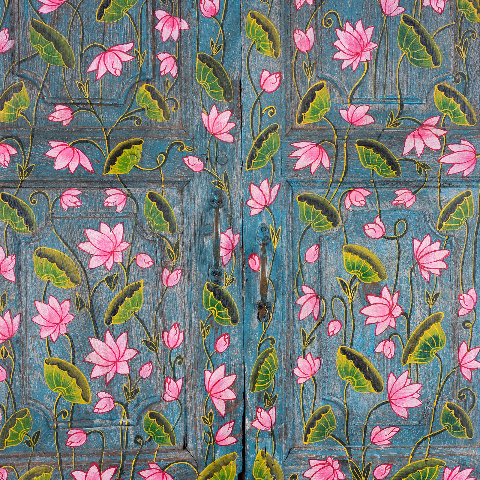 Painted Lotus Door & Frame - Image 3