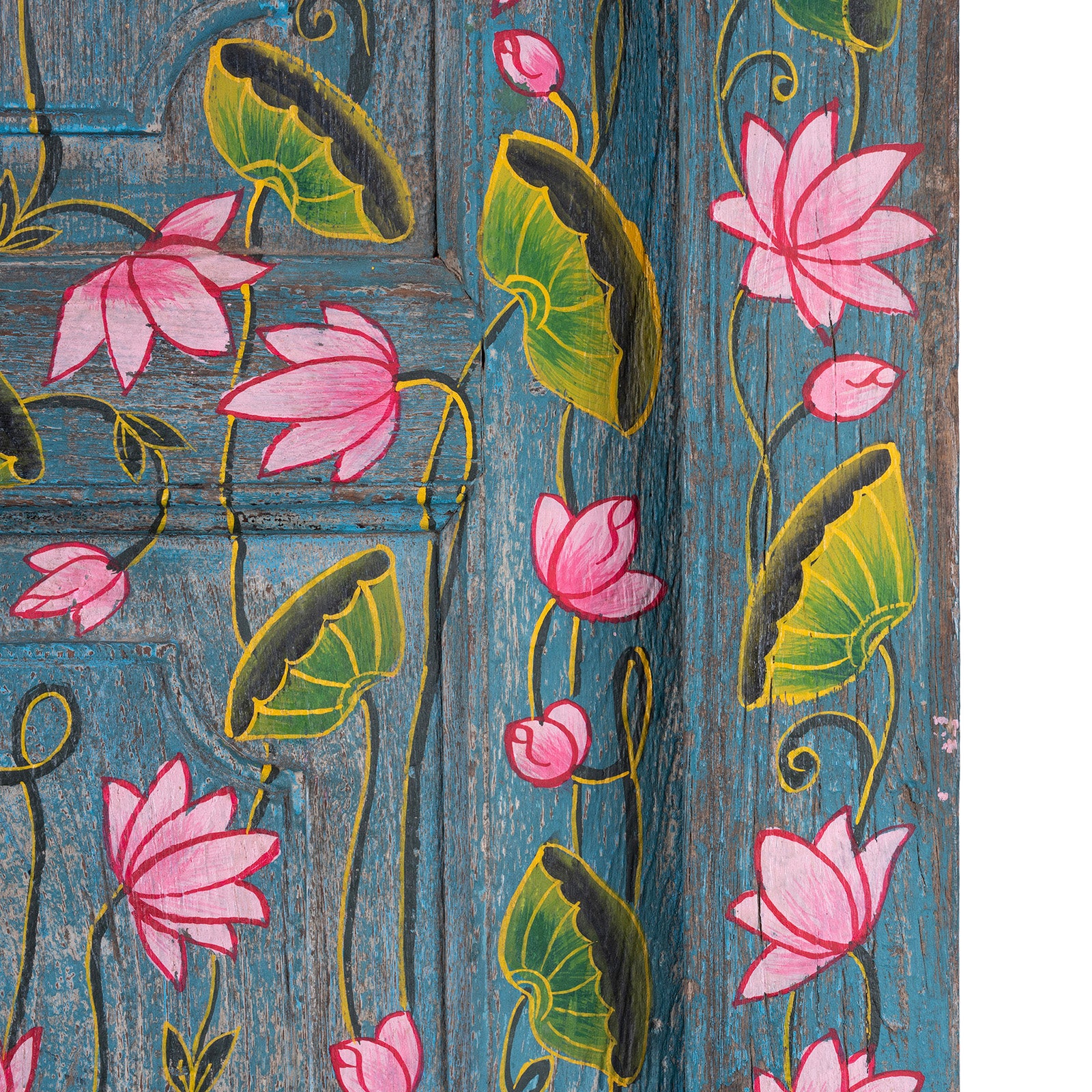 Painted Lotus Door & Frame - Image 4