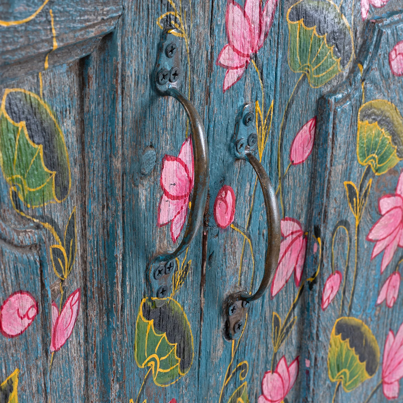 Painted Lotus Door & Frame - Image 5