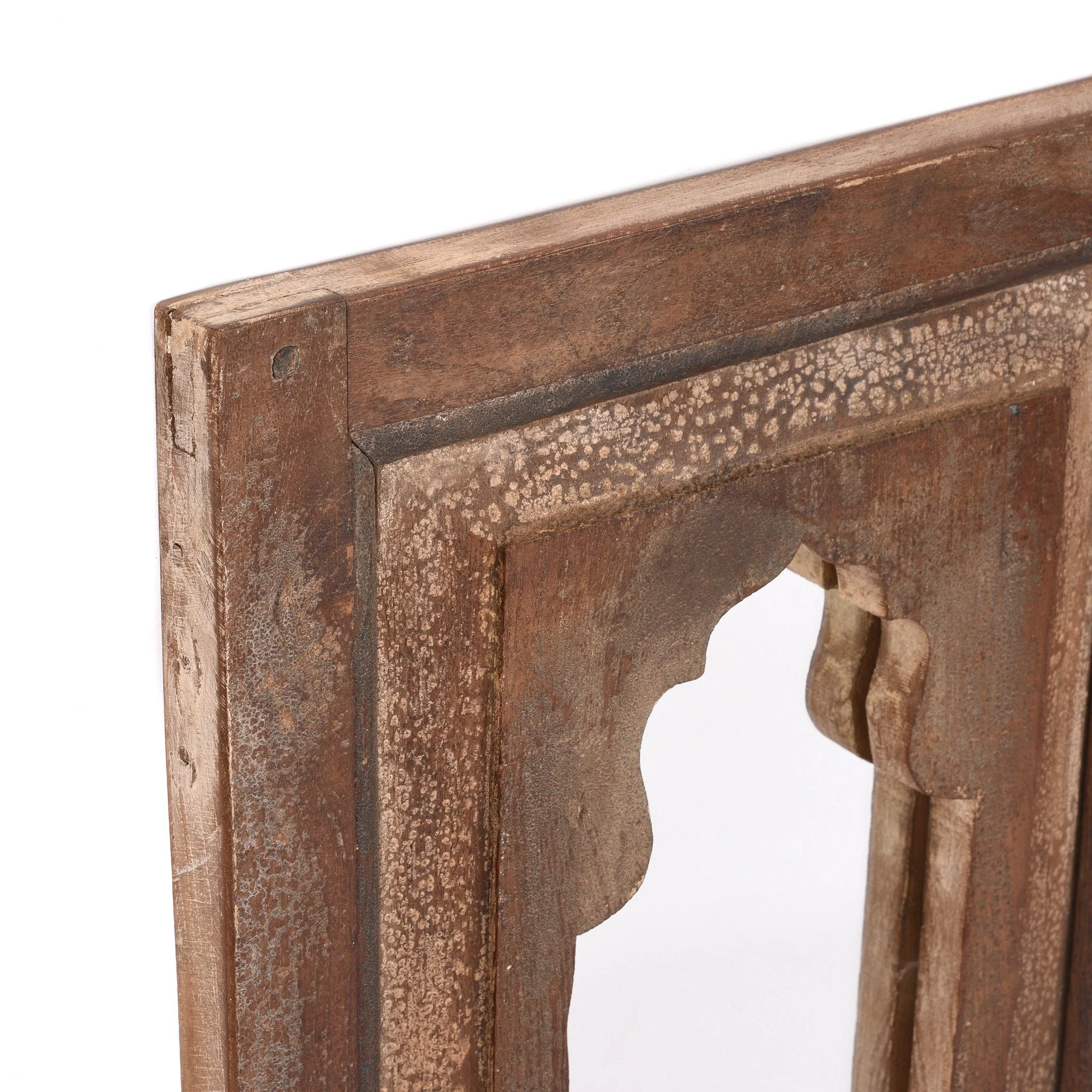 Small Painted Mihrab Mirror Made From Old Teak - Image 3