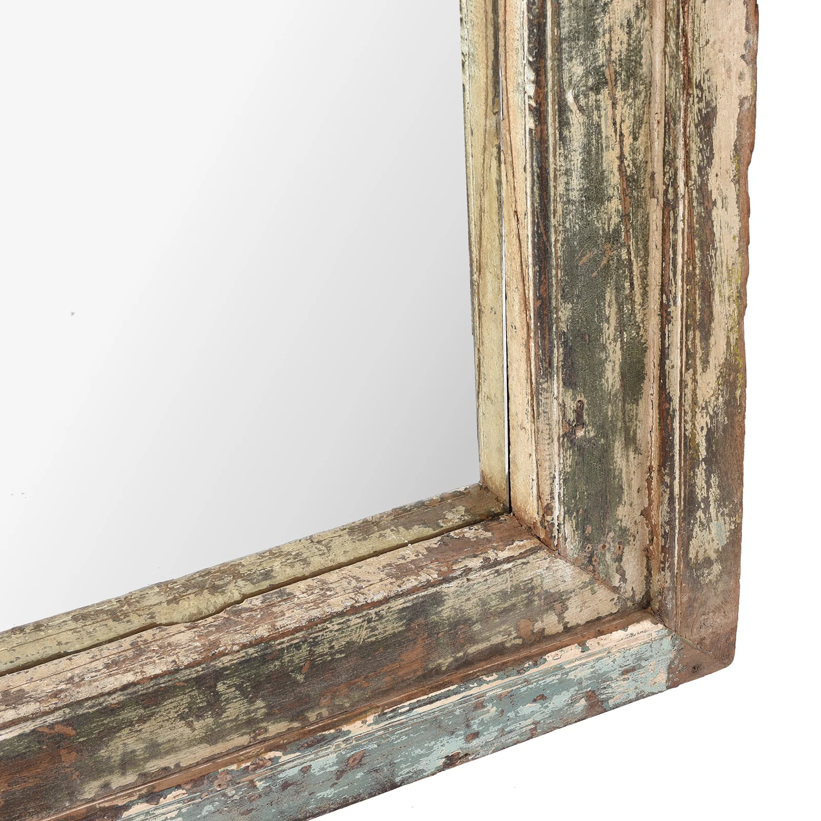 Painted Teak Window Mirror From Madhya Pradesh - 19th Century - Image 5