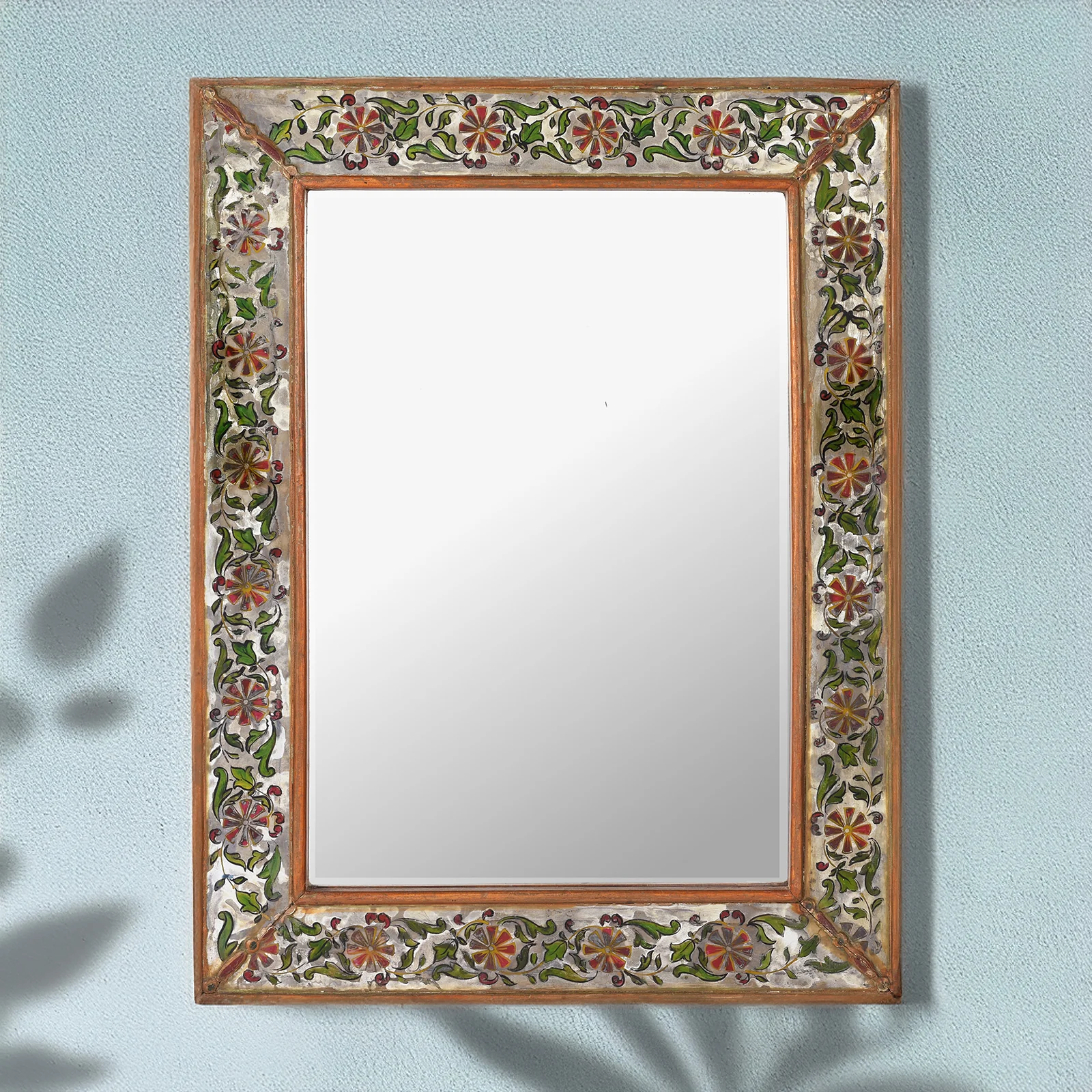 Indian Reverse Glass Mirror - Ca 1920'S - Image 3