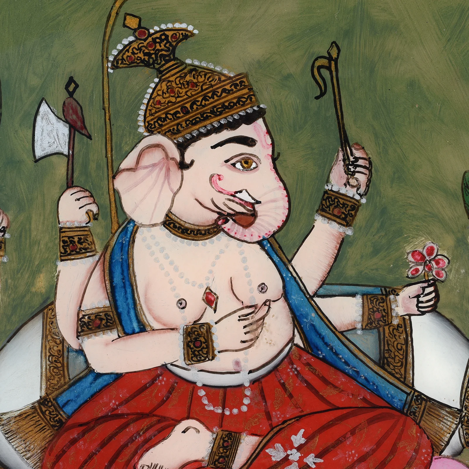 Reverse Glass Painting of Ganesha - 19th Century - Image 4