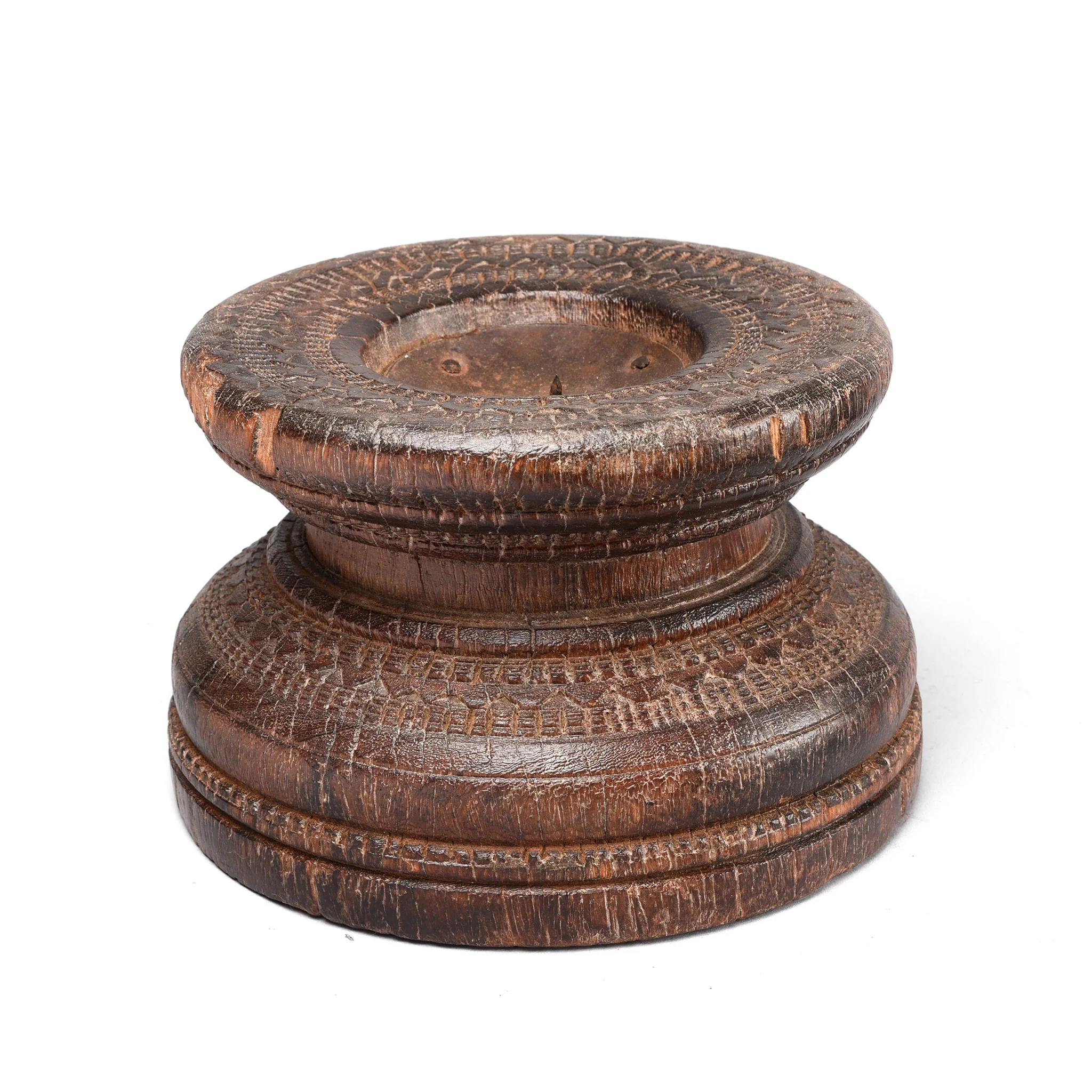 Indian Candlestand Made From Old Seed Drill - 19th Century