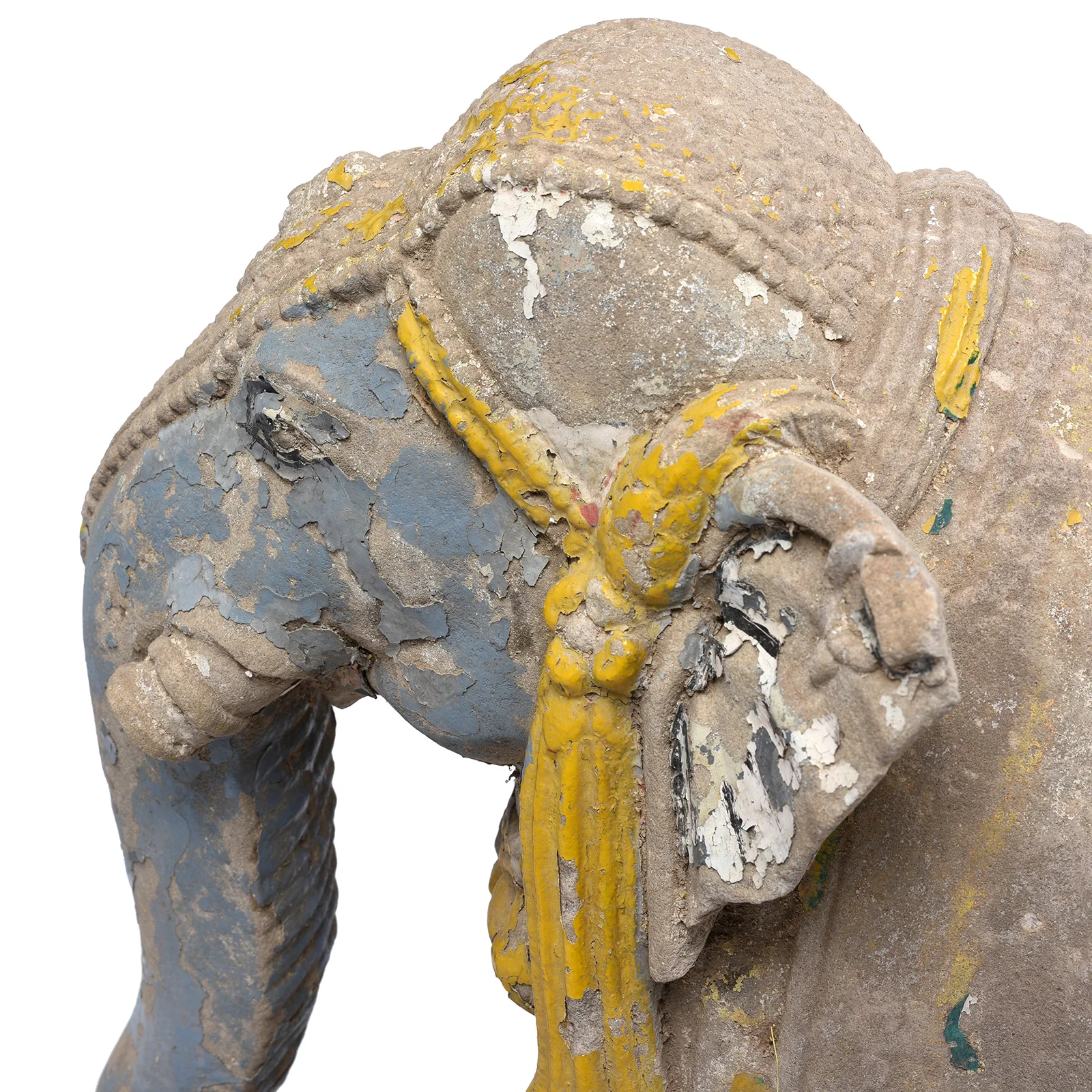 Painted Stone Elephant Statues From Kutch - Late 19th Century - Image 11