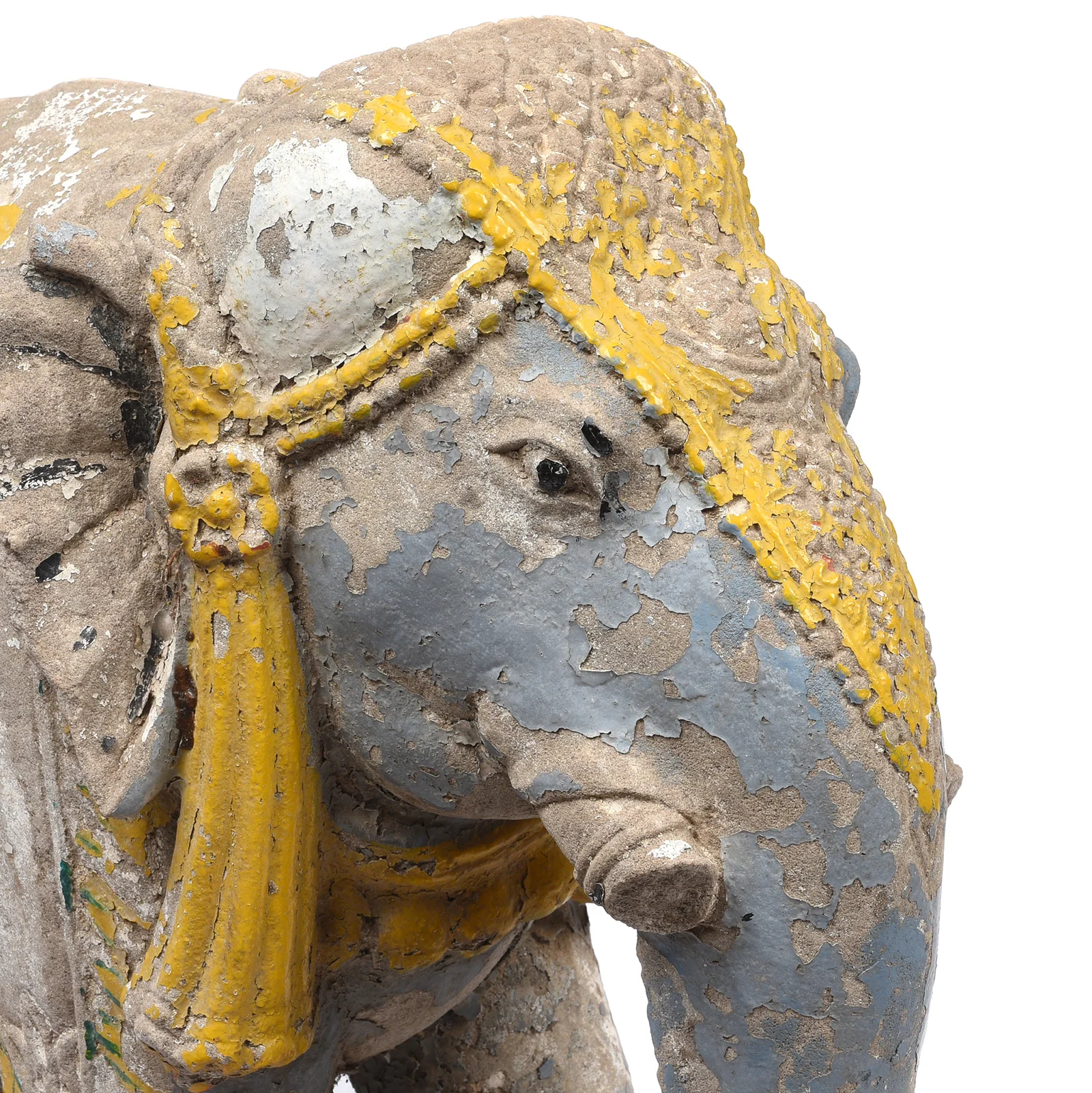 Painted Stone Elephant Statues From Kutch - Late 19th Century - Image 6
