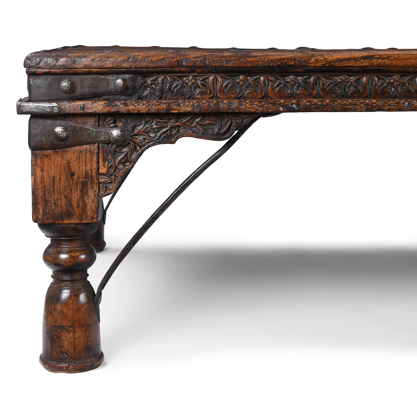 Carved Roheda Wood Takhat Table From Shekhawati - 19th Century - Image 3