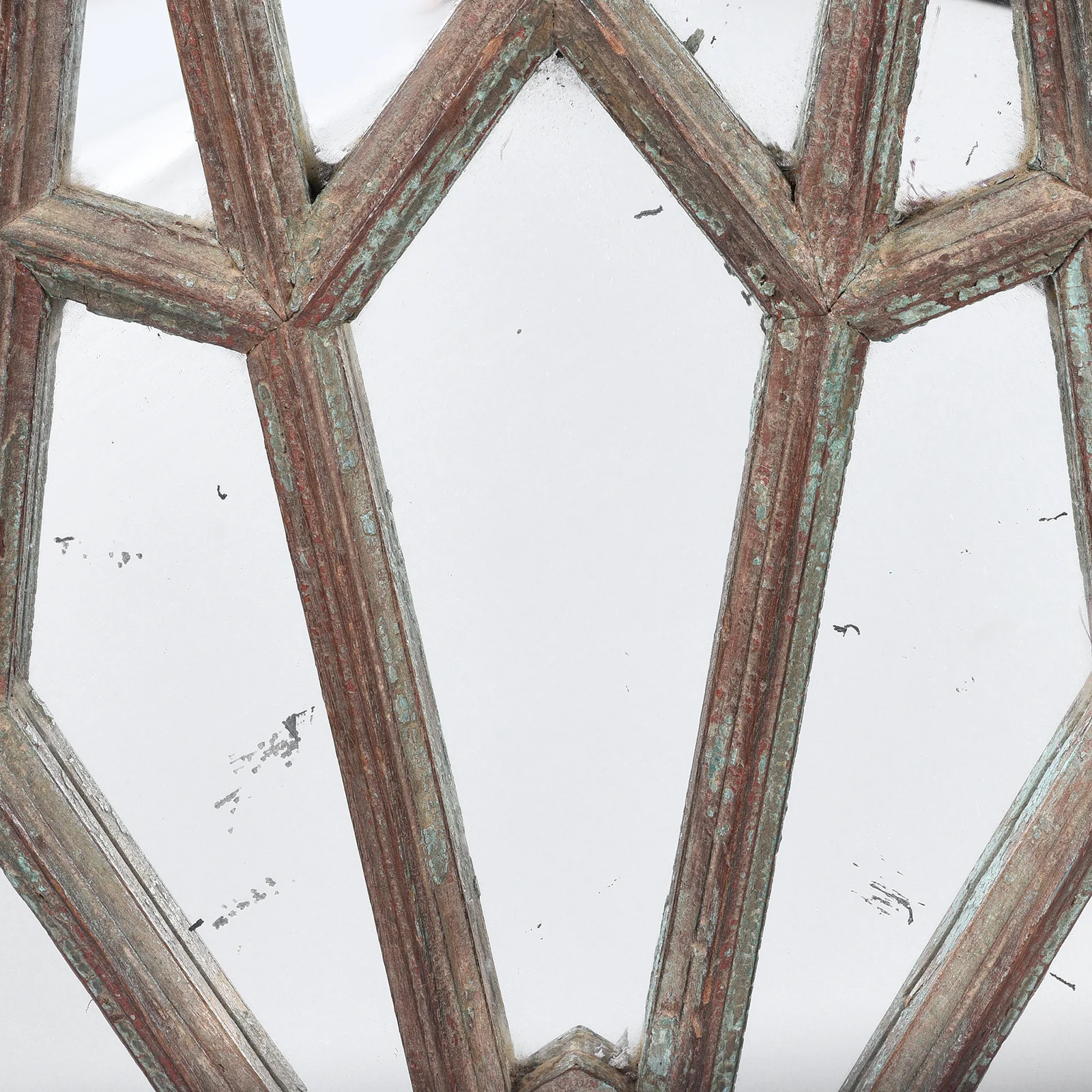 Painted Indian Teak Fanlight Mirror - 19th Century - Image 2