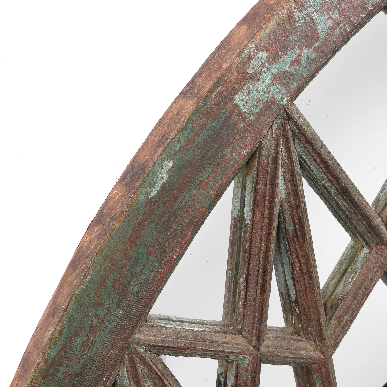 Painted Indian Teak Fanlight Mirror - 19th Century - Image 3