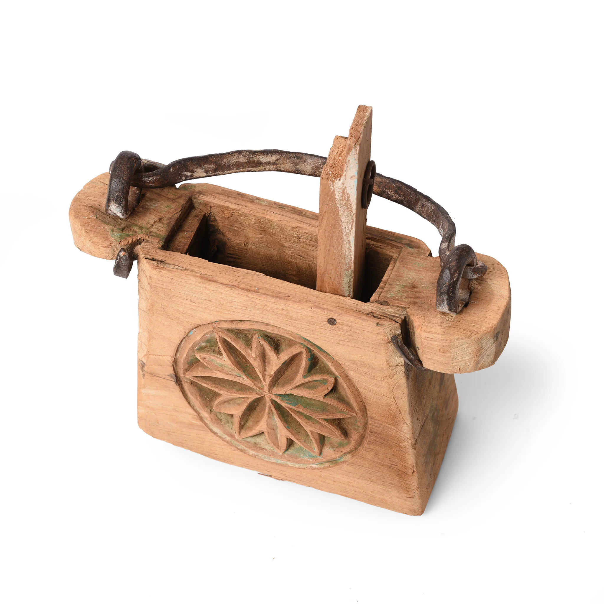 Indian Teak Ghee Pot From Rajasthan - 19thC - Image 2