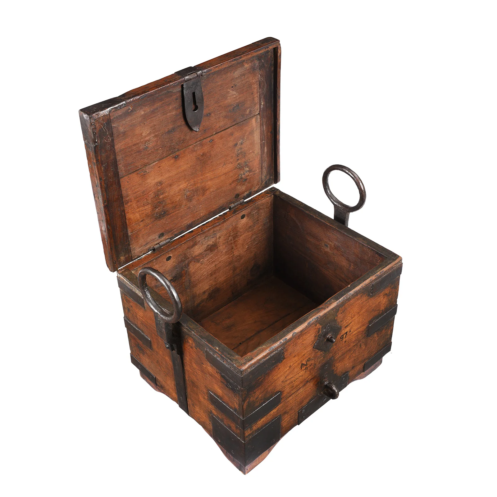 Indian Iron Bound Teak Limber Chest - 19th Century - Image 2