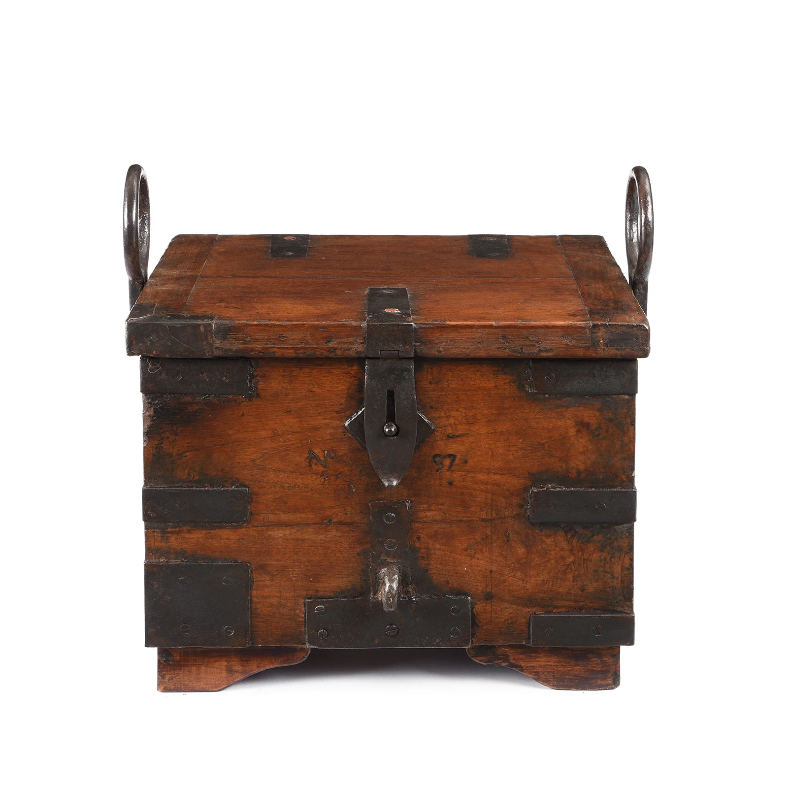 Indian Iron Bound Teak Limber Chest - 19th Century - Image 3