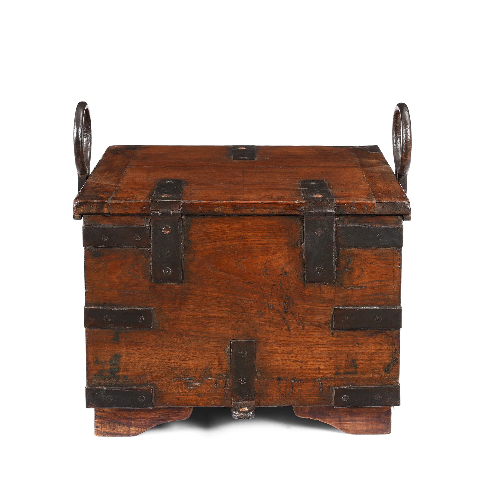 Indian Iron Bound Teak Limber Chest - 19th Century - Image 5