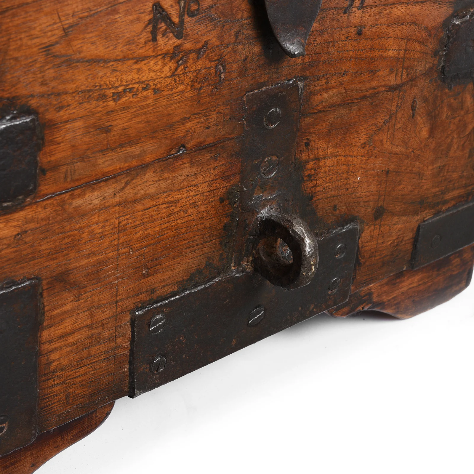 Indian Iron Bound Teak Limber Chest - 19th Century - Image 6
