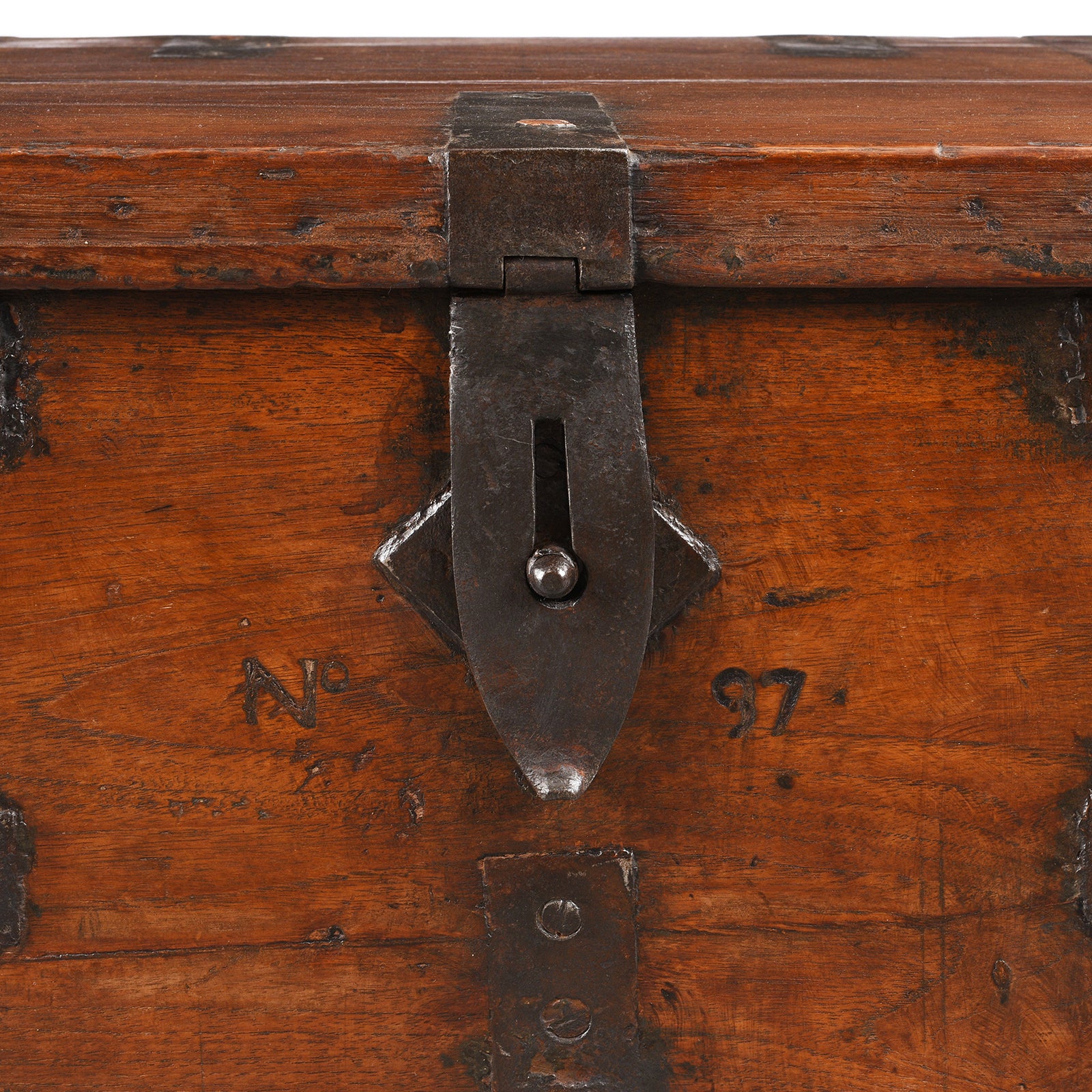 Indian Iron Bound Teak Limber Chest - 19th Century - Image 7