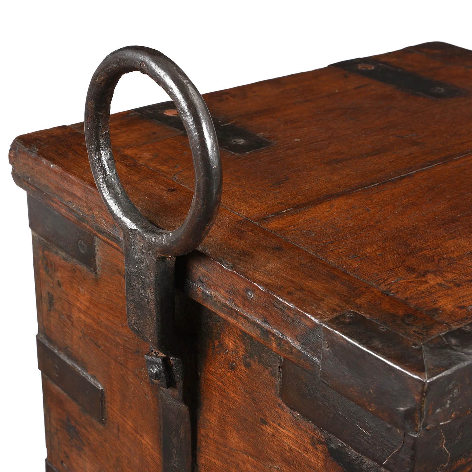 Indian Iron Bound Teak Limber Chest - 19th Century - Image 9