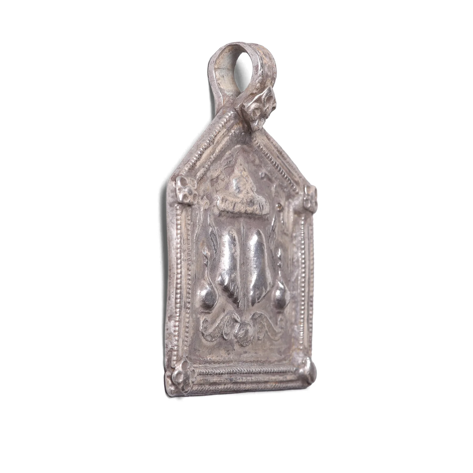 Tribal Silver Amulet From Rajasthan - Vishnu Feet - Image 11