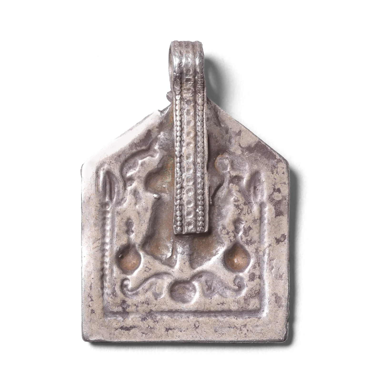 Tribal Silver Amulet From Rajasthan - Vishnu Feet - Image 12
