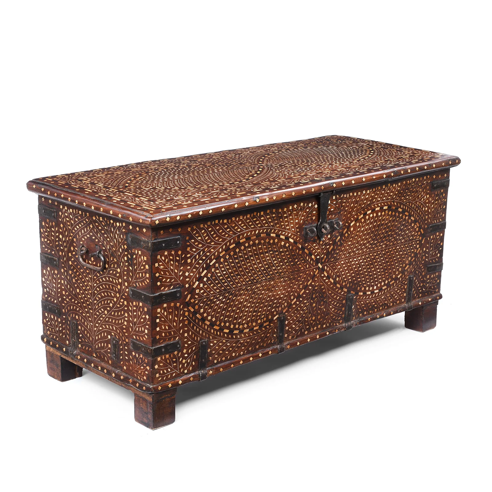 Bone Inlay Teak Chest - 19th Century - Image 2
