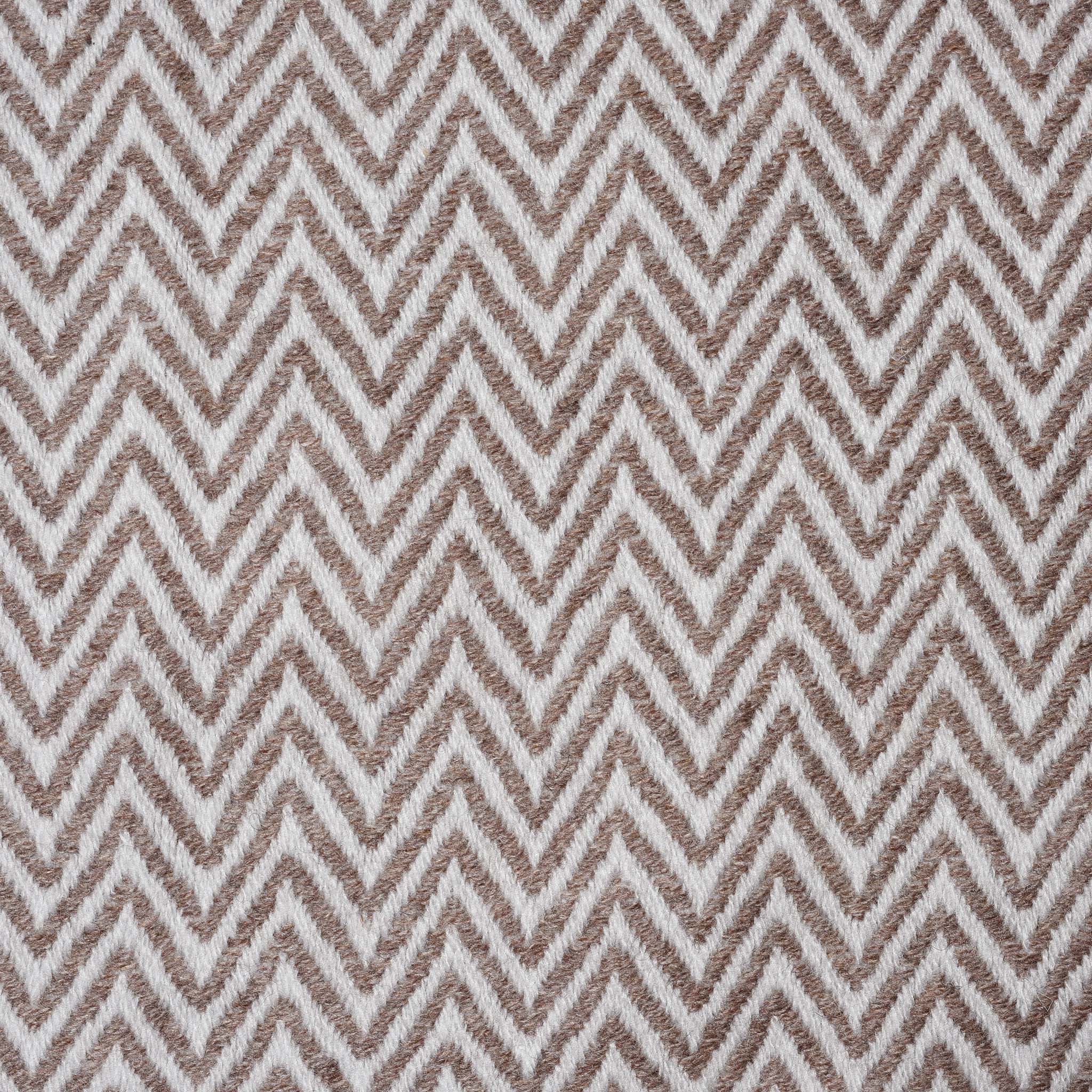 Wool Throw from Kashmir -Zig Zag Taupe - Image 4