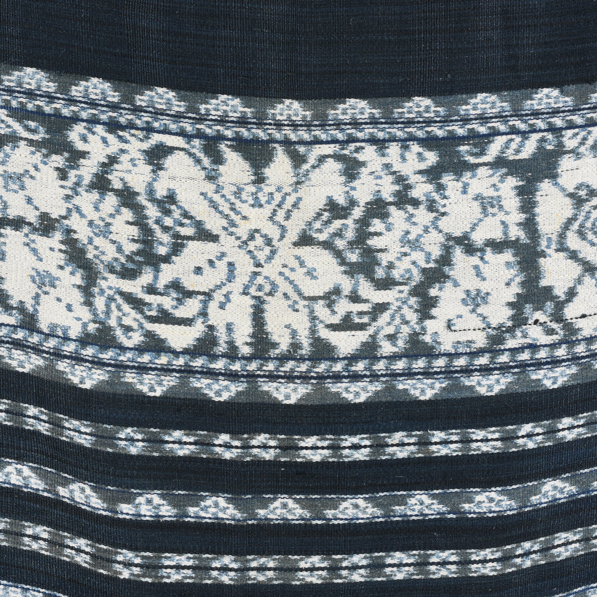 Indigo Cotton Ikat Sarong from Flores - Circa 90yrs Old - Image 2