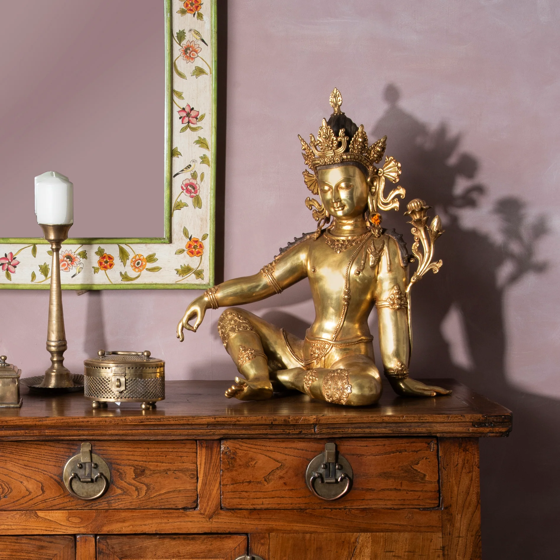 Gilt Brass Statue Of Indra