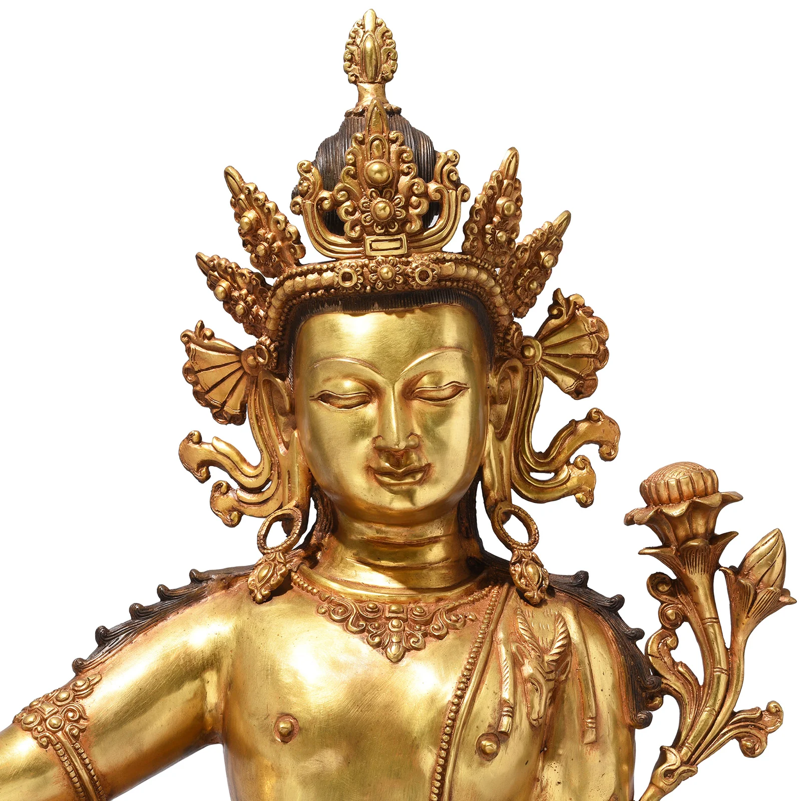 Gilt Brass Statue Of Indra - Image 3