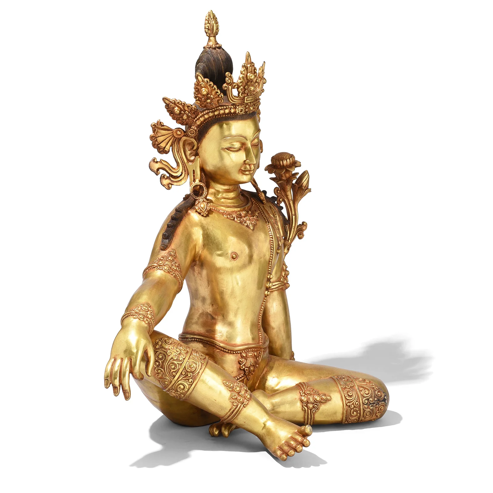 Gilt Brass Statue Of Indra - Image 4
