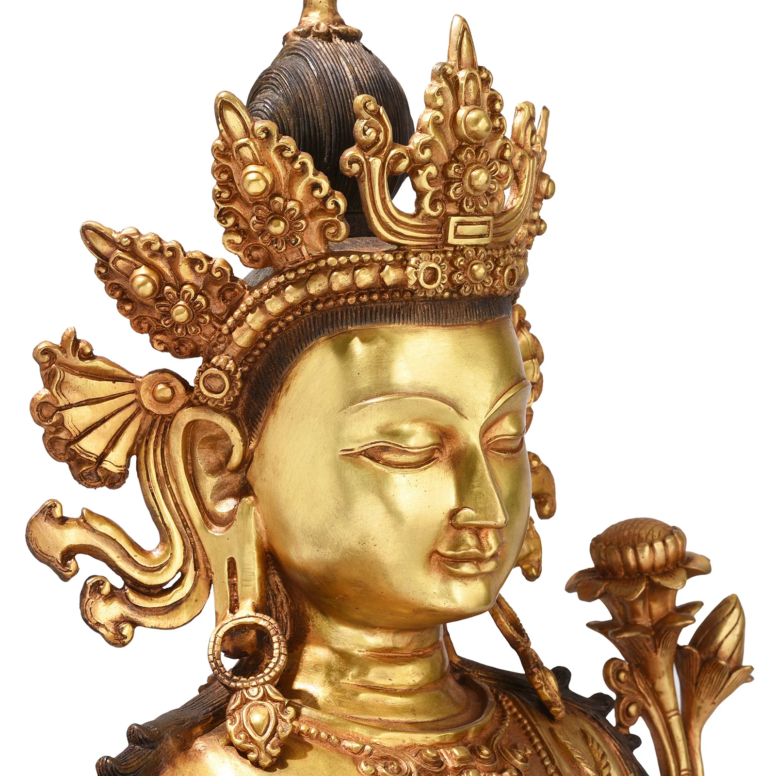 Gilt Brass Statue Of Indra - Image 5