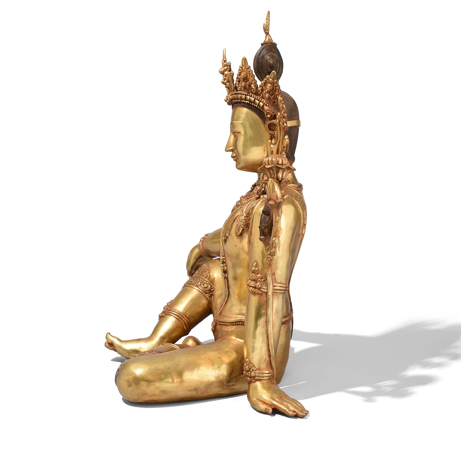 Gilt Brass Statue Of Indra - Image 7