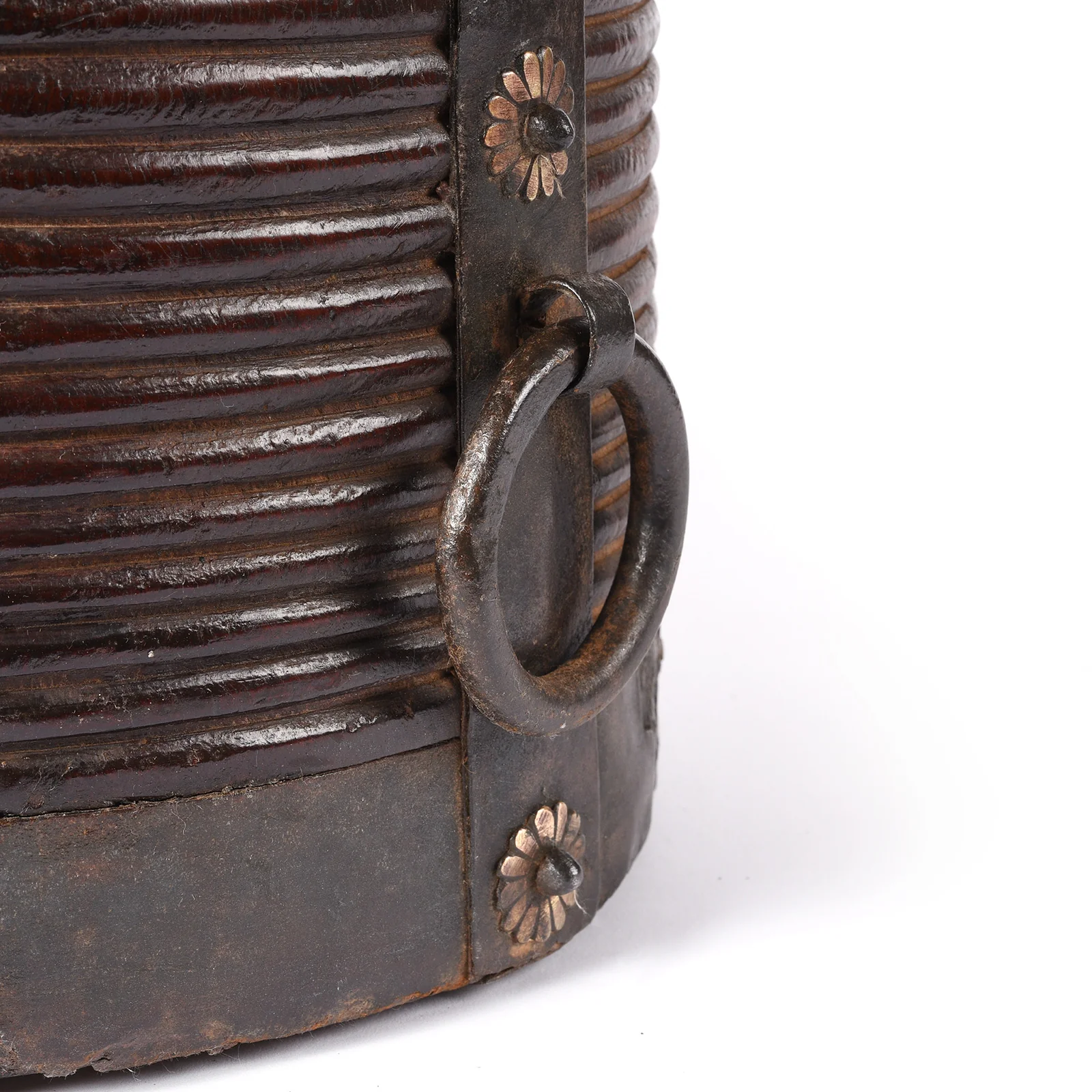 Iron & Jackfruit Wood Grain Measure From South India - 19thC - Image 2