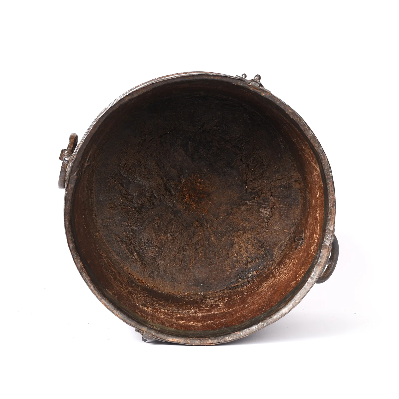 Iron & Jackfruit Wood Grain Measure From South India - 19thC - Image 3
