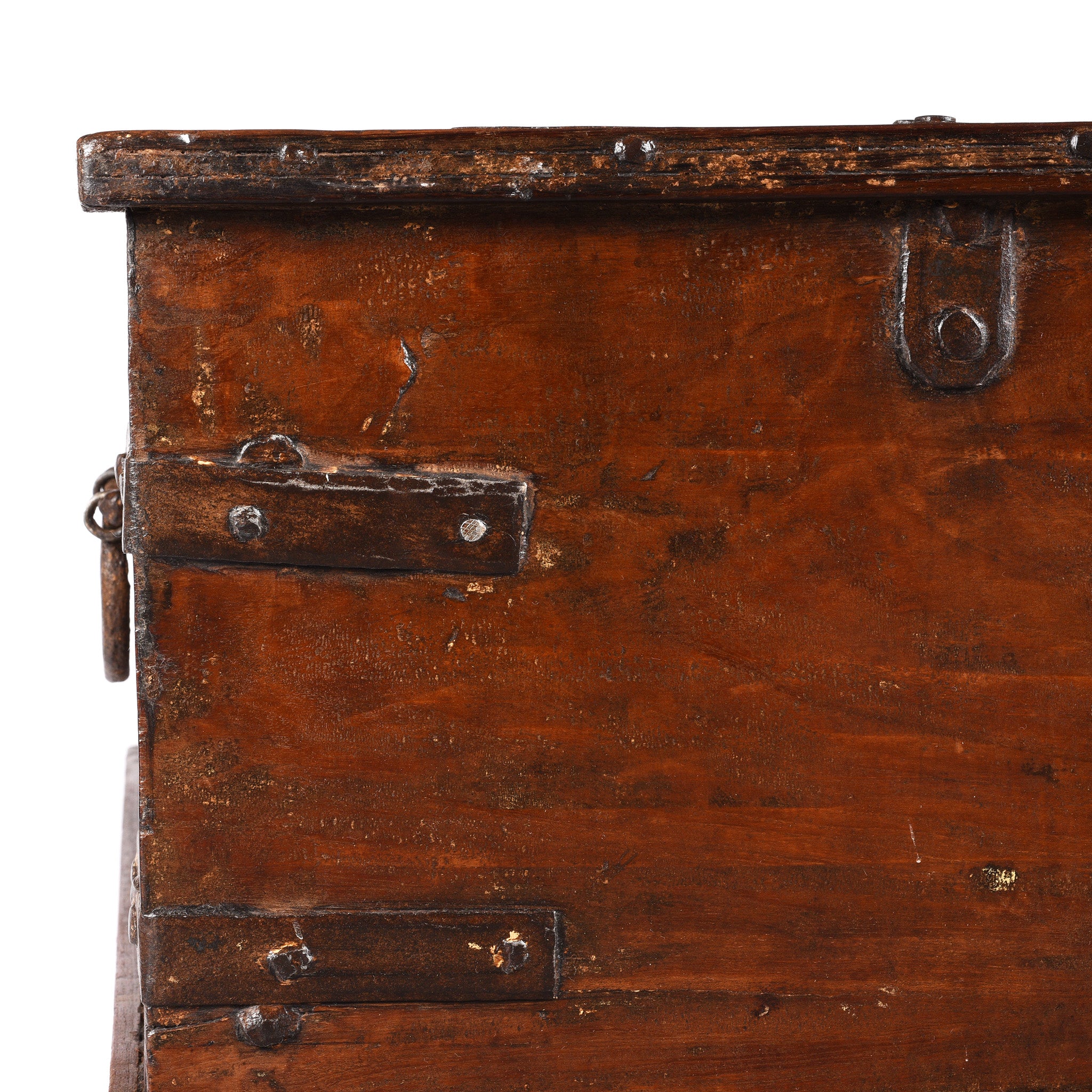 Iron Bound Indian Teak Chest From Gujarat - 18thC - Image 2