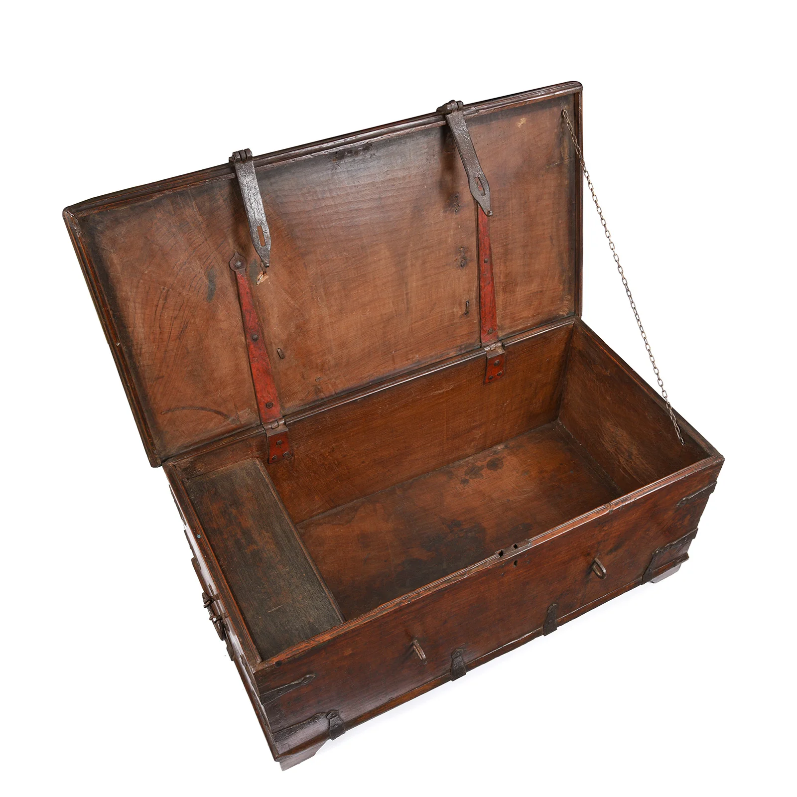 Iron Bound Indian Teak Chest From Gujarat - 18thC - Image 4