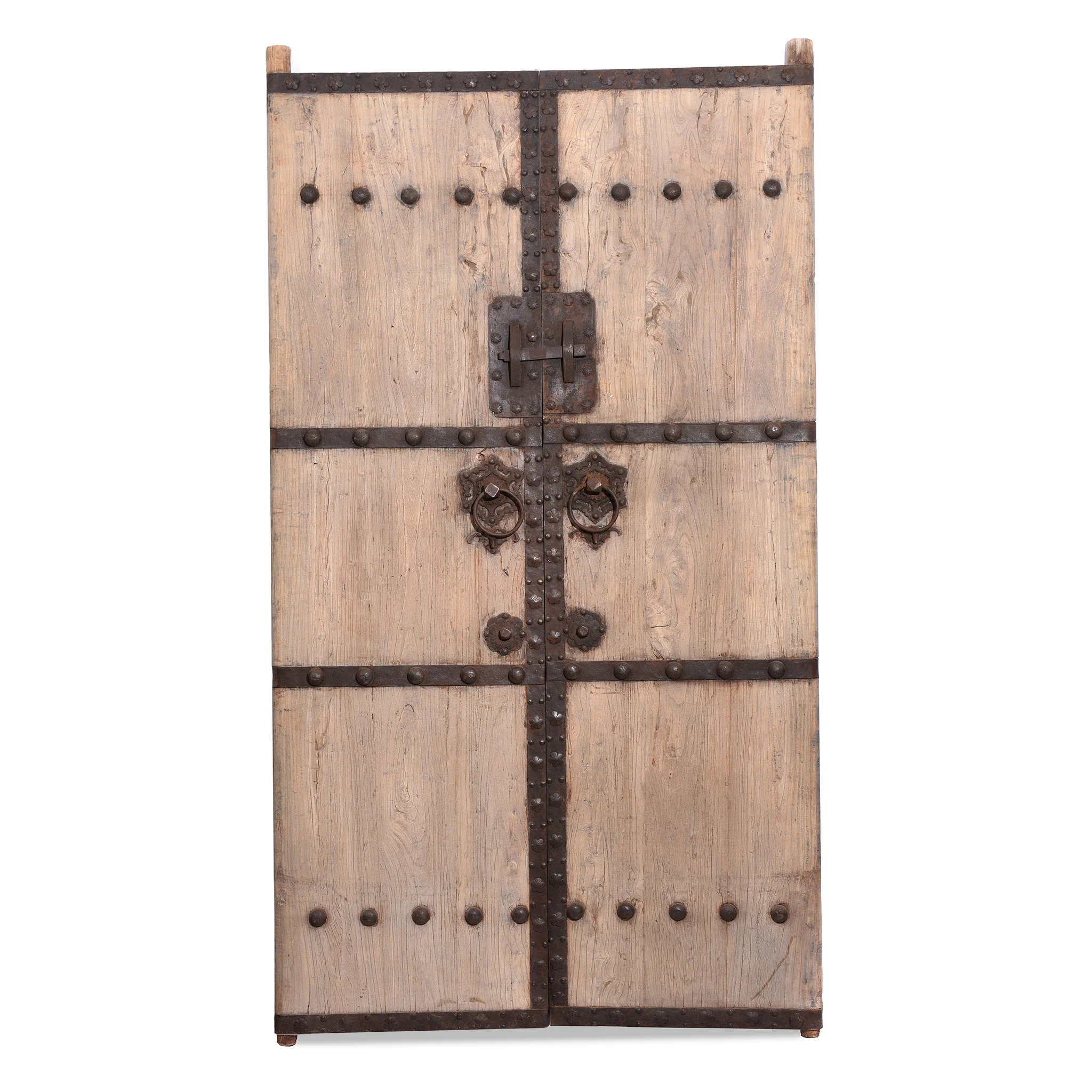 Iron Bound Elm Doors From Shanxi Province - 19thC