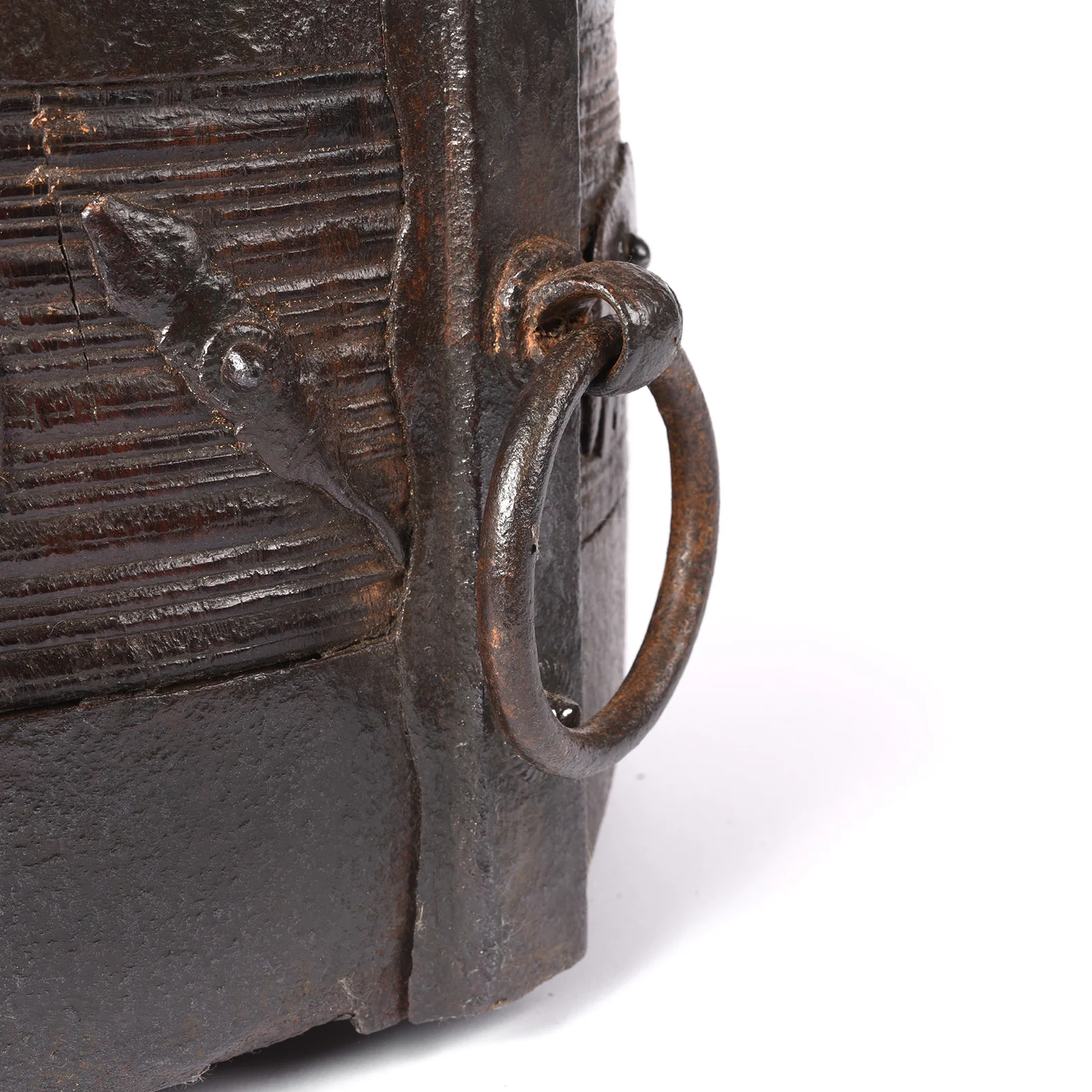 Iron Bound Jackfruit Wood Grain Measure South India - 19thC - Image 2