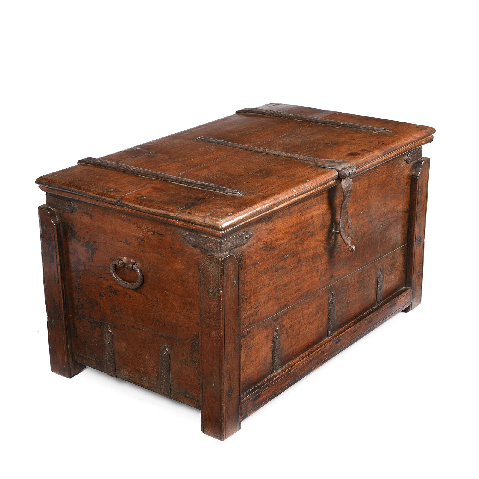 Iron Bound Indian Teak Chest From Goa - 19thC - Image 7
