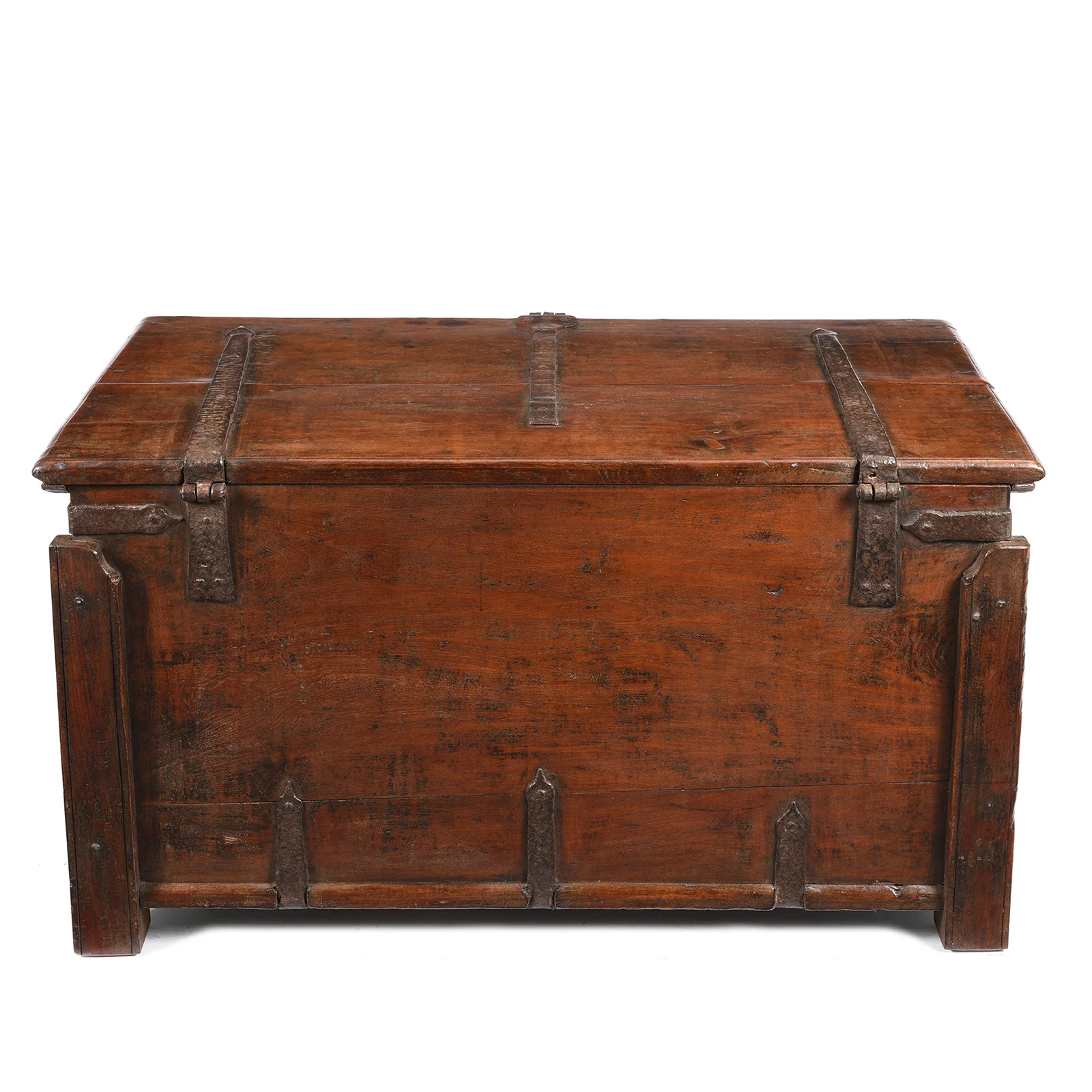 Iron Bound Indian Teak Chest From Goa - 19thC - Image 9