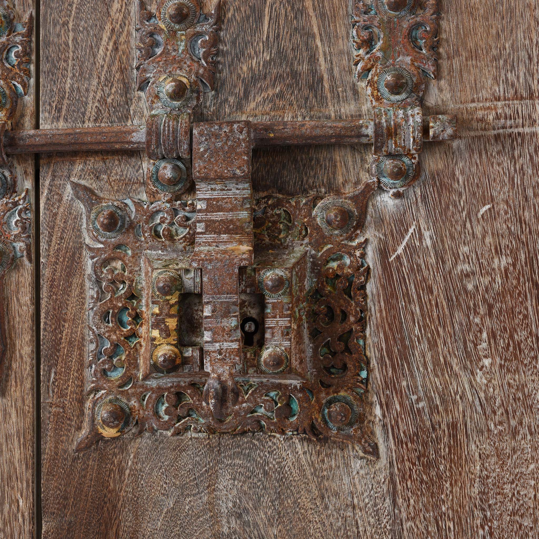 Iron Bound Jackfruit Door From Kerala - 19thC - Image 3