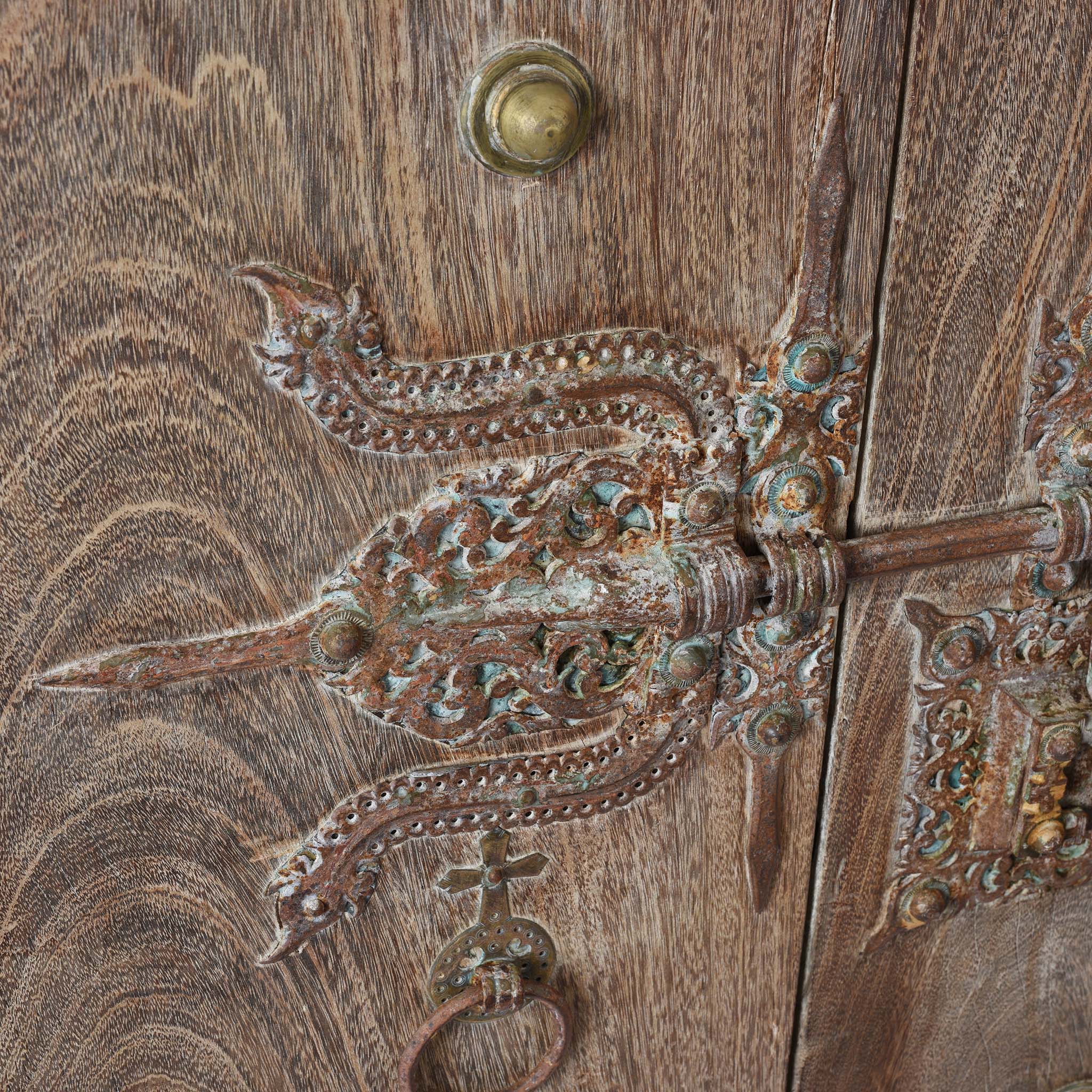 Iron Bound Jackfruit Door From Kerala - 19thC - Image 4